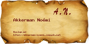 Akkerman Noémi névjegykártya